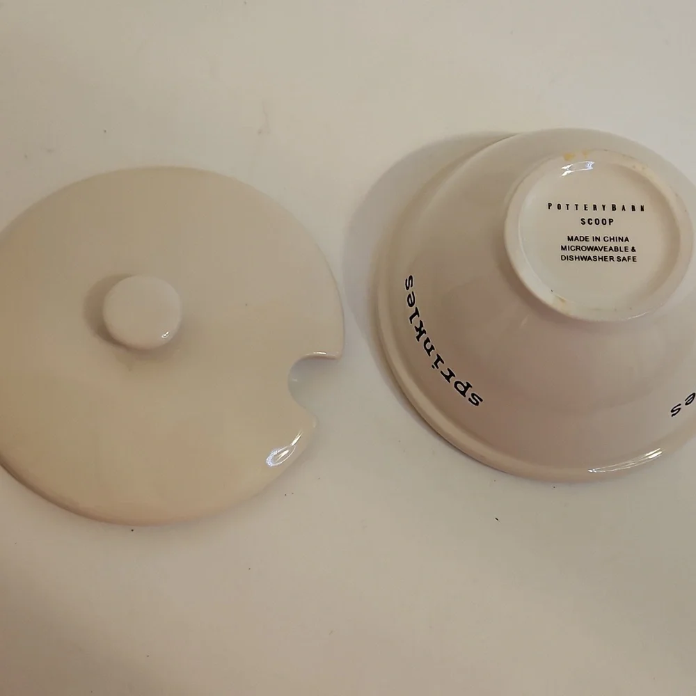 Pottery Barn Scoop Ice Cream Topping Caddy Server